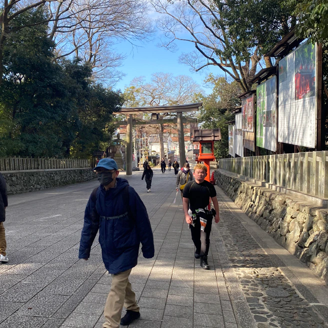 第2回村上学園ふれあいウォーク 鳥居をくぐって、ゴール！